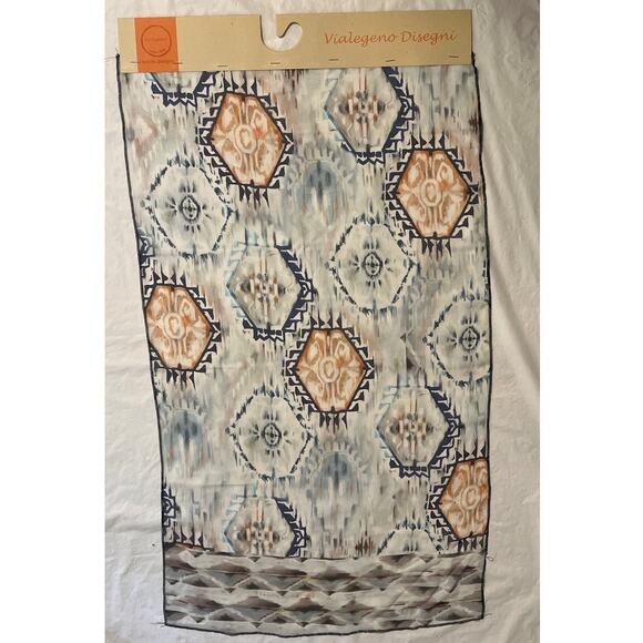 One of a Kind Silk Scarf Manufacture Sample - Vialegeno Disegni Italy 18" x 32" - Picture 2 of 10